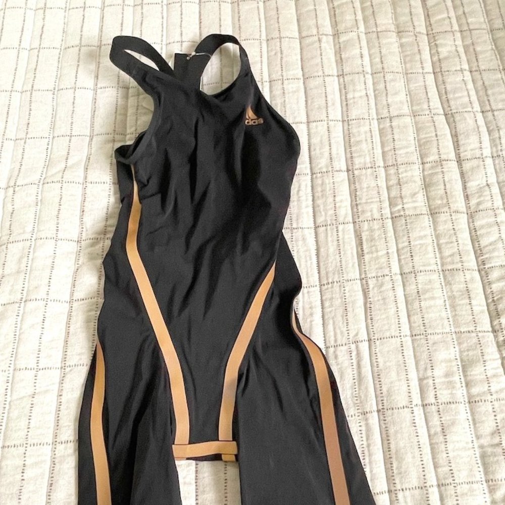 NWT - Size 22" - Adidas - Racing Swimsuit - Black/Gold